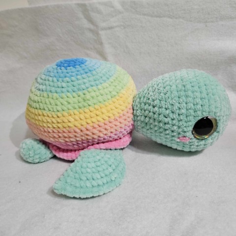 Plush Crochet Rainbow Turtle